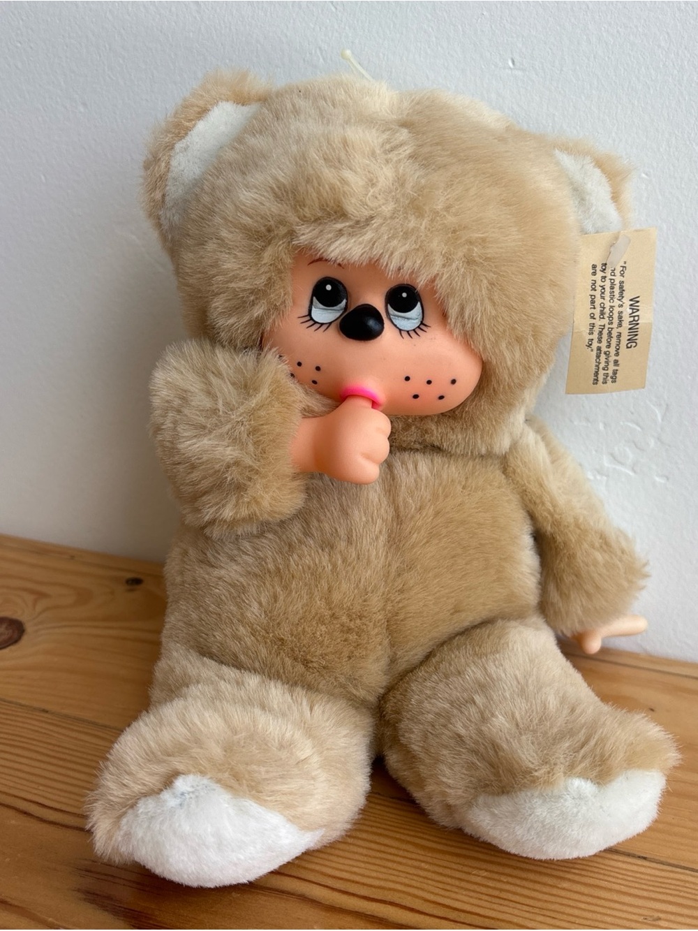 NWT 1999 Vintage Commonwealth Teddy Bear Stuffed Animal Thumb Sucker Tan Blonde